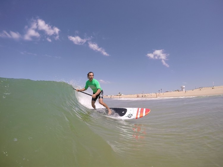 Paddle Man Paco Gallego em ação na competição Wave, que venceu (®RodolfoOliveira)